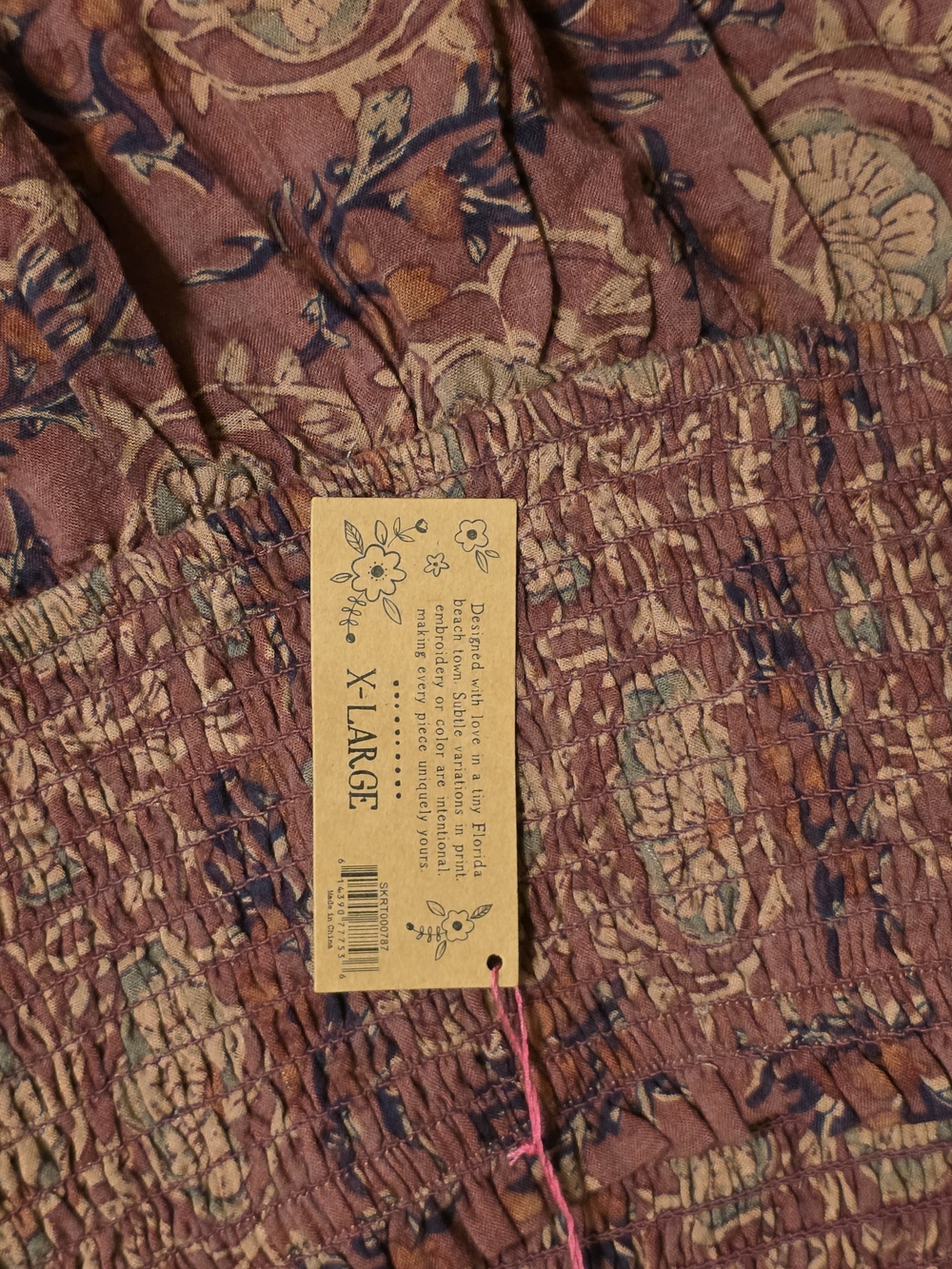 NATURAL LIFE New With Tags XL Convertible Mauve Floral Boho Maxi Skirt Dress - Picture 11 of 11